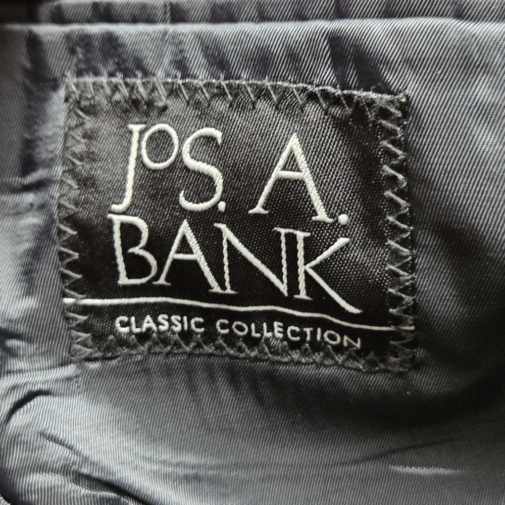 Jos. A. Bank Blazer Mens 50R Gray Check Wool Two Button Sport Coat Jacket
